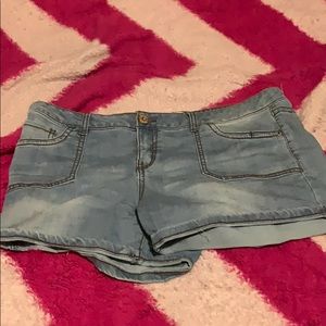 Light blue jean shorts